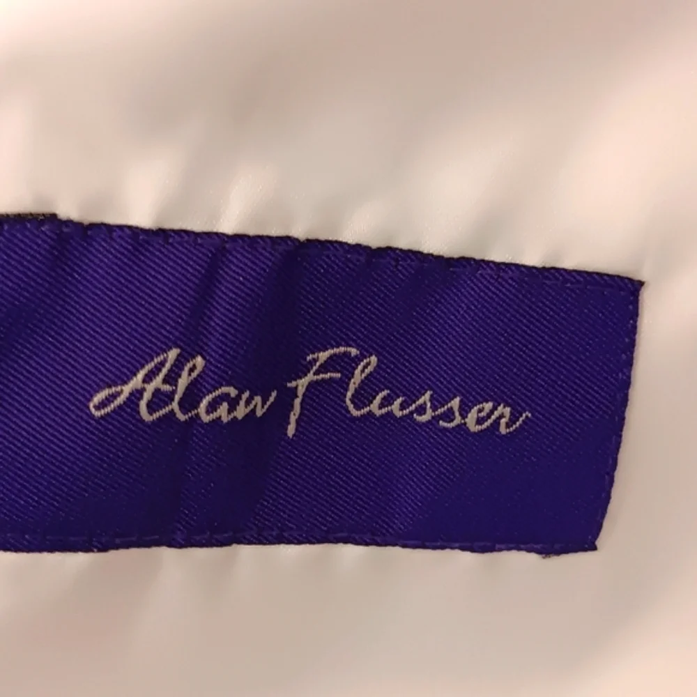 Alan Flusser Off White Linen Blend Blazer Sport Coat Two Button Inside Pockets S